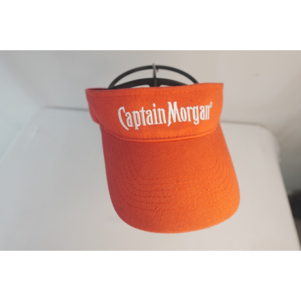 Captain Morgan Hat Sun Visor Red‎ Adjustable Strap All Cotton